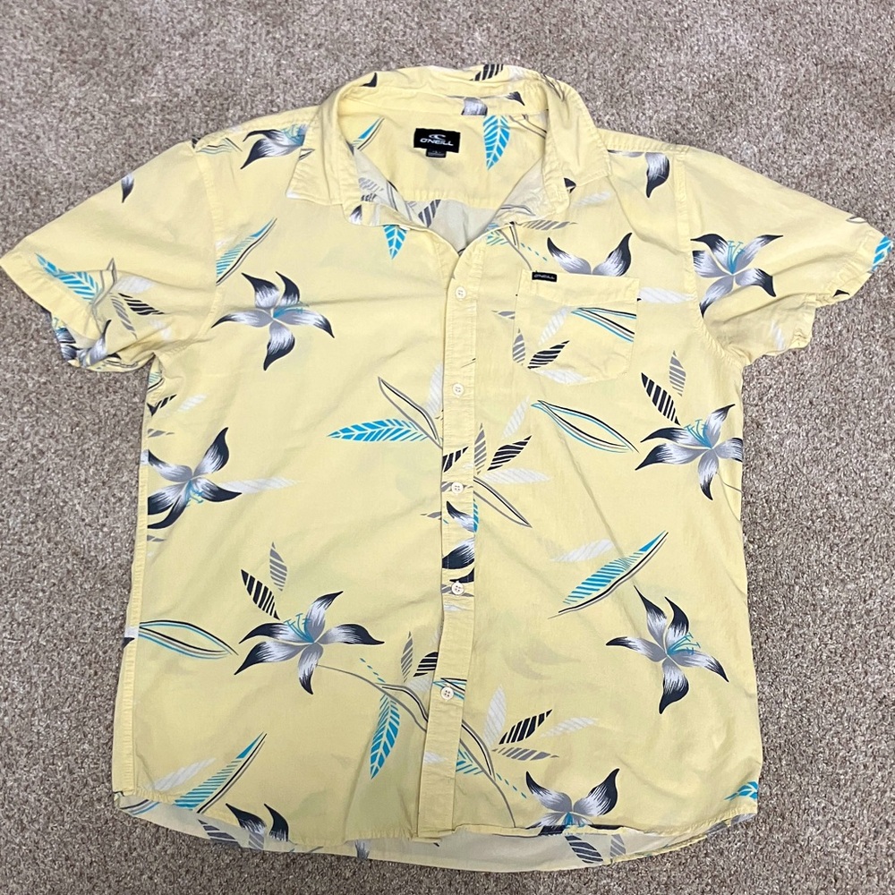 O'Neill Yellow and Blue Floral Casual Shirt